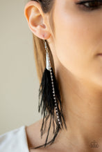 Load image into Gallery viewer, Showstopping Showgirl Black Earring Paparazzi Accessories