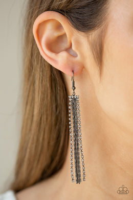 Starlit Tassels Black Earring Paparazzi Accessories