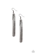 Load image into Gallery viewer, Starlit Tassels Black Earring Paparazzi Accessories