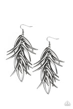 Load image into Gallery viewer, Tasseled Talons Black Gunmetal Earrings Paparazzi Accessories
