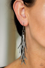 Load image into Gallery viewer, Tasseled Talons Black Gunmetal Earrings Paparazzi Accessories
