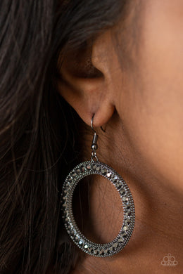 Haute Halo Black Gunmetal Earring Paparazzi Accessories