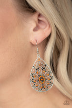 Load image into Gallery viewer, Flowering Finery Orange Earring Paparazzi Accessories