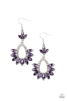 Extra Exquisite Purple Rhinestone Earring Paparazzi Accessories
