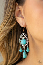 Load image into Gallery viewer, Stone Bliss - Blue Stone Earrings Paparazzi Accessories