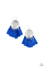 Load image into Gallery viewer, Tassel Tribute Blue Fringe Earring Paparazzi Accessories