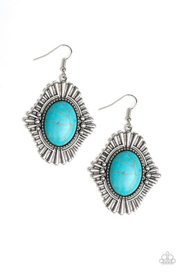Easy As Pioneer Blue Earrings Paparazzi Accessories
