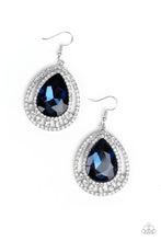 Load image into Gallery viewer, All Rise for Her Majesty Blue Rhinestone Earring Paparazzi Accessories