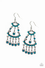 Load image into Gallery viewer, Chandelier Shimmer Blue Earrings Paparazzi Accessories