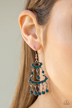Load image into Gallery viewer, Chandelier Shimmer Blue Earrings Paparazzi Accessories