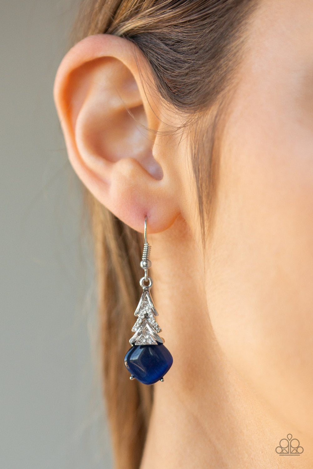 Dreamy Dazzle Blue Cat's Eye Earring Paparazzi Accessories