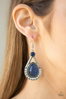 Pro Glow Blue Cat's Eye Earring Paparazzi Accessories