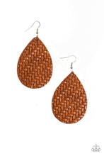 Load image into Gallery viewer, Teardrop Trend Brown Leather Earring Paparazzi Accessories