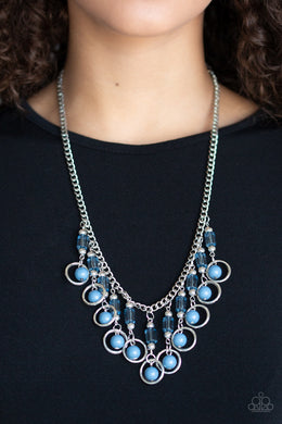 Cool Cascade Blue Necklace Paparazzi Accessories