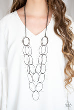 Load image into Gallery viewer, Move On Oval! Black Gunmetal Necklace Paparazzi Accessories