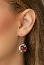 Load image into Gallery viewer, Metro Medallion Red Cat&#39;s Eye Necklace Paparazzi Accessories