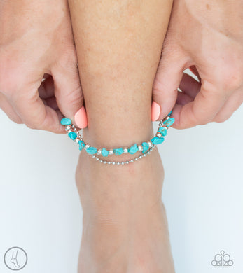 Beach Expedition Blue Anklet Paparazzi Accessories