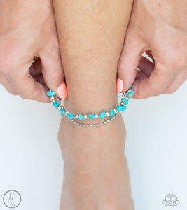 anklet,turquoise,Beach Expedition Blue Anklet