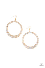 Load image into Gallery viewer, So Demanding Gold Rhinestone Earrings Paparazzi Accessories