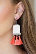 Load image into Gallery viewer, Tassel Retreat Orange Earring Paparazzi Accessories