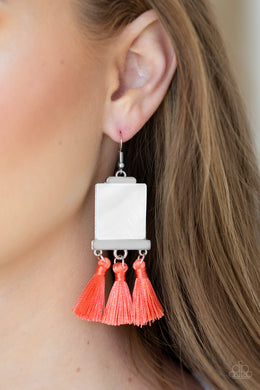Tassel Retreat Orange Earring Paparazzi Accessories