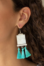 Load image into Gallery viewer, Tassel Retreat Blue Earring Paparazzi Accessories