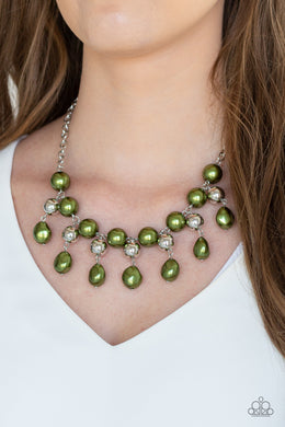 Queen Of The Gala Green Pearl Necklace Paparazzi Accessories