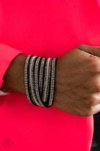 Load image into Gallery viewer, Royal Razzle Rhinestone Leather Wrap Bracelet Paparazzi Accessories