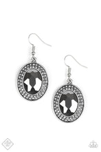 Load image into Gallery viewer, Rebel Highness Silver Rhinestone Earrings Paparazzi Accessories