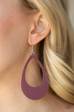 Load image into Gallery viewer, What A Natural Purple Leather Earring Paparazzi Accessories
