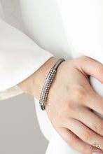 Load image into Gallery viewer, Day to Day Dazzle Black Gunmetal Cuff Bracelet Paparazzi Accessories