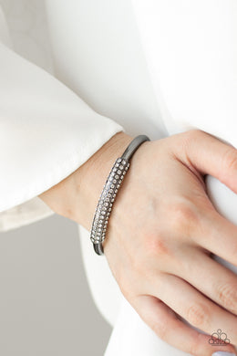Day to Day Dazzle Black Gunmetal Cuff Bracelet Paparazzi Accessories