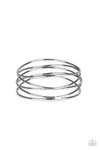 Load image into Gallery viewer, Showstopping Sheen Black Bangle Bracelet Paparazzi Accessories
