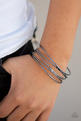 Showstopping Sheen Black Bangle Bracelet Paparazzi Accessories