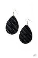 Load image into Gallery viewer, Teardrop Trend Black Leather Earring Paparazzi Accessories