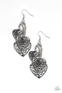 Once Upon A Heart Silver Earring Paparazzi Accessories