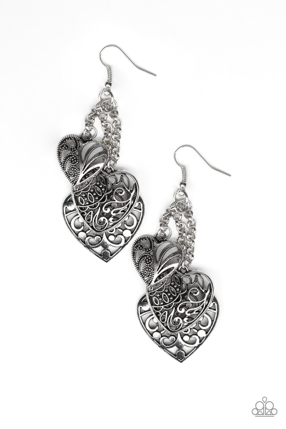 Once Upon A Heart Silver Earring Paparazzi Accessories