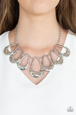 Teardrop Envy Silver Necklace Paparazzi Accessories