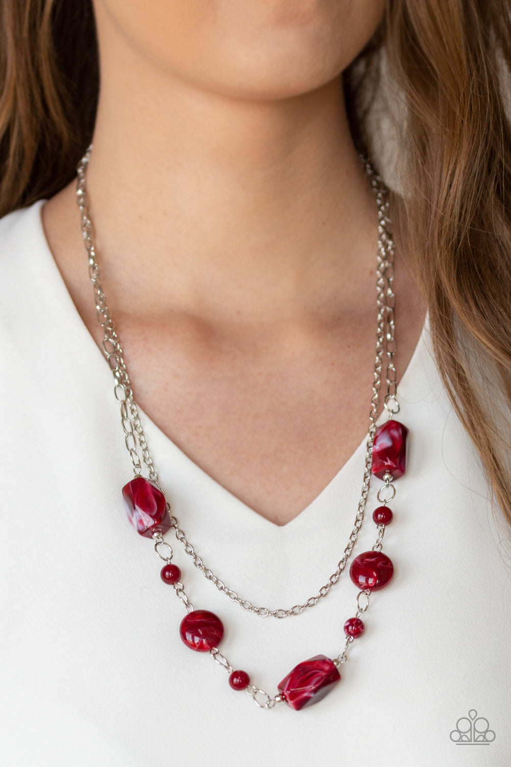 Colorfully Cosmopolitan Red Necklace Paparazzi Accessories