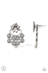 floral,jacket,silver,Garden Spindrift Silver Jacket Earring