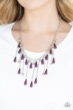 Load image into Gallery viewer, Fleur De Fringe Purple Pearl Necklace Paparazzi Accessories