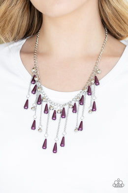 Fleur De Fringe Purple Pearl Necklace Paparazzi Accessories