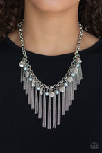 Load image into Gallery viewer, Industrial Intensity Silver Pearl Necklace Paparazzi Accessories