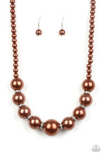 Load image into Gallery viewer, Soho Socialite Brown Pearl Necklace Paparazzi Accessories