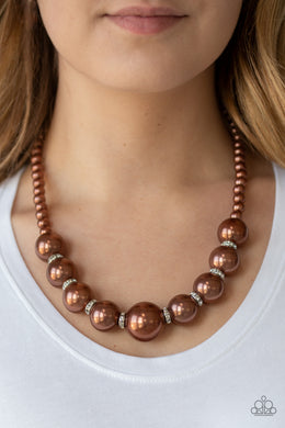 Soho Socialite Brown Pearl Necklace Paparazzi Accessories