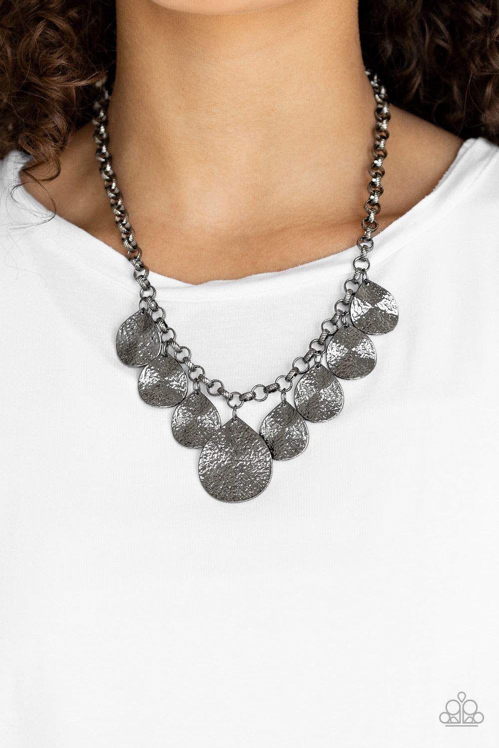 Texture Storm Black Gunmetal Necklace Paparazzi Accessories