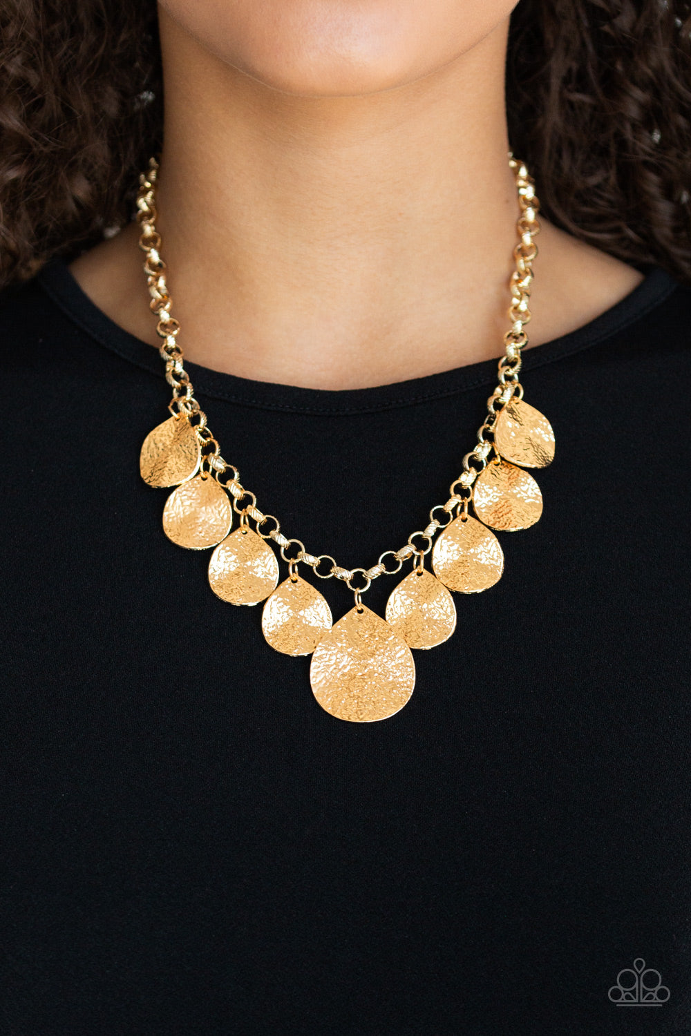 Texture Storm Gold Necklace Paparazzi Accessories
