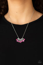 Load image into Gallery viewer, Slide Into Shimmer Pink Rhinestone Necklace Paparazzi Accessories