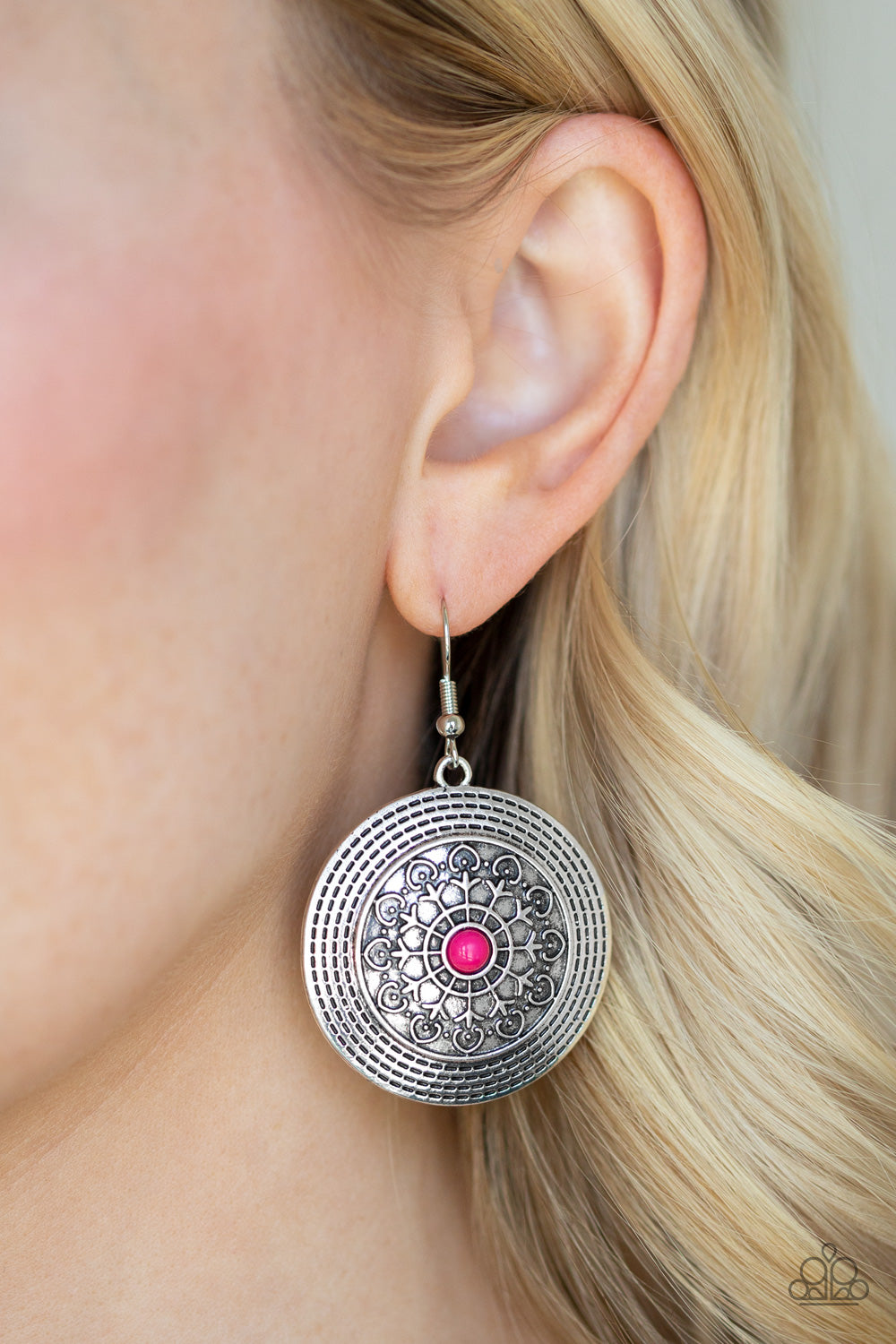 Karma Drama Pink Earring Paparazzi Accessories