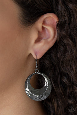 Savory Shimmer Black Gunmetal Earrings Paparazzi Accessories